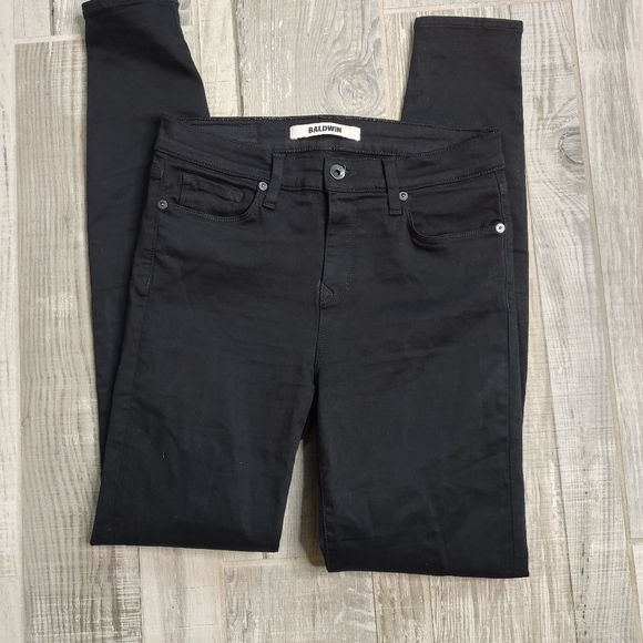 Baldwin The L CIGARETTE Jean Womens Sz 29 Black Sk - Picture 6 of 9